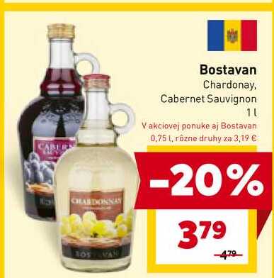 Bostavan Chardonay, Cabernet Sauvignon 1L 
