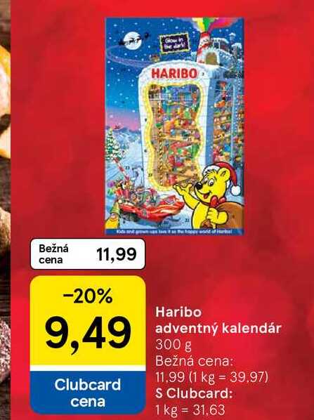 Haribo adventný kalendár 300 g