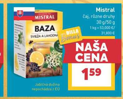 Mistral čaj, rôzne druhy 30 g/50 g 
