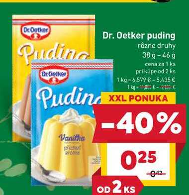 Dr. Oetker puding rôzne druhy 38 g-46 g