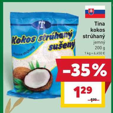 Tina Kokos strúhaný jemný 200 g