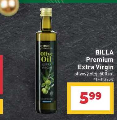 BILLA Premium Extra Virgin olivový olej, 500 ml
