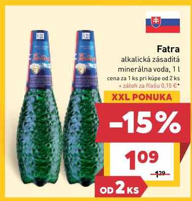 Fatra alkalická zásaditá minerálna voda, 1l