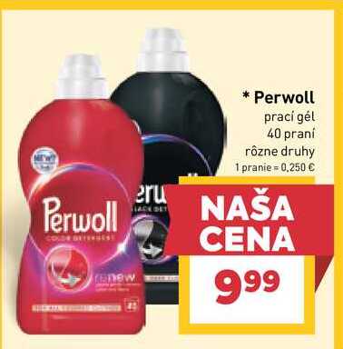 Perwoll prací gél 40 praní rôzne druhy