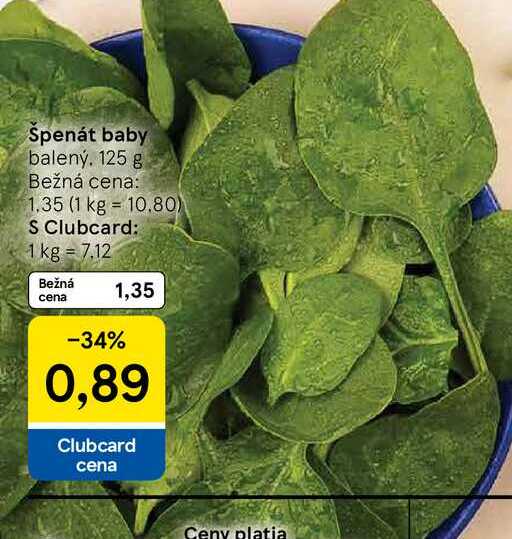Spenát baby balený 125 g 