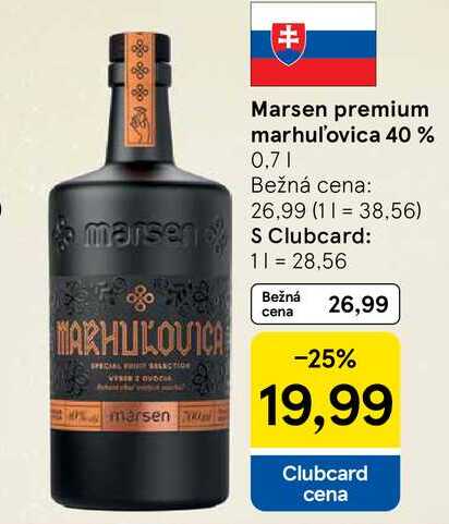 Marsen premium marhuľ'ovica 40 % 0,7l