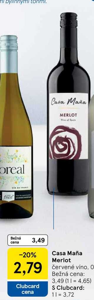Casa Maña Merlot červené víno, 0,75l