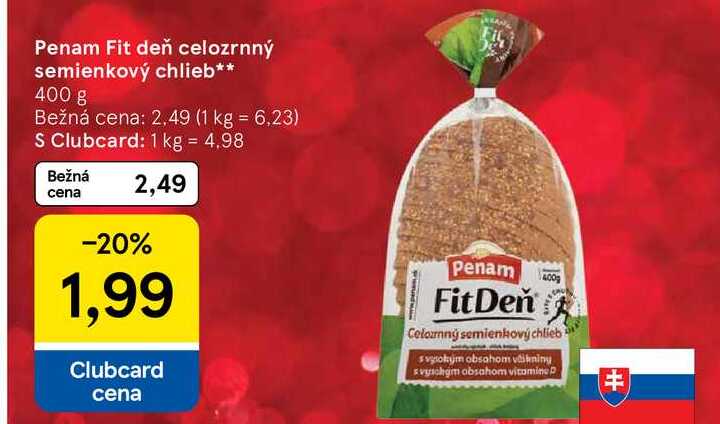 Penam Fit deň celozrnný semienkový chlieb 400 g 