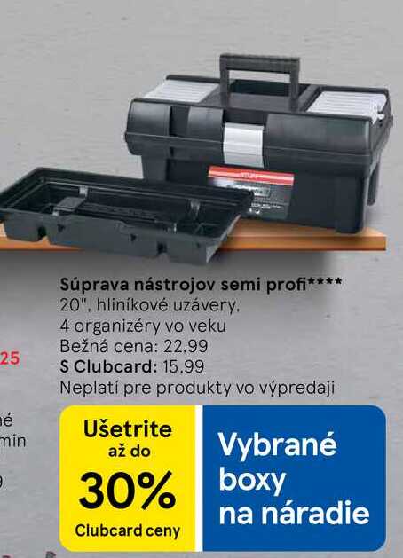 Súprava nástrojov semi profi 20". hliníkové uzávery