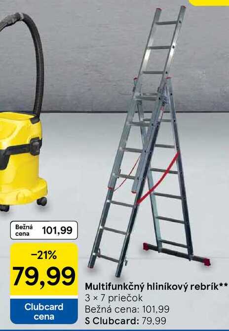 Multifunkčný hliníkový rebrík 3 × 7 priečok