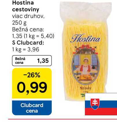Hostina cestoviny viac druhov, 250 g 