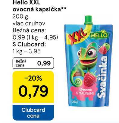 HELLO Hello XXL ovocná kapsička 200 g