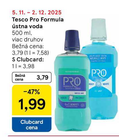 Tesco Pro Formula ústna voda 500 ml