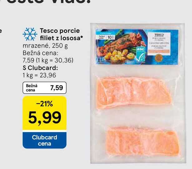 Tesco porcie filiet z lososa mrazené, 250 g