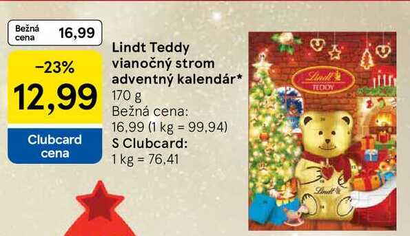 Lindt Teddy vianočný strom adventný kalendár 170 g 