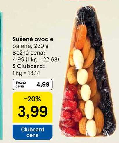 Sušené ovocie balené, 220 g 