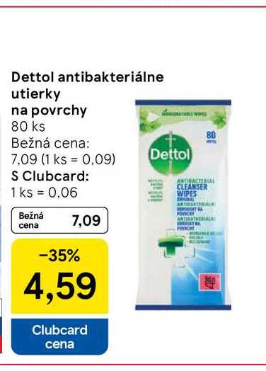 Dettol antibakteriálne utierky na povrchy 80 ks