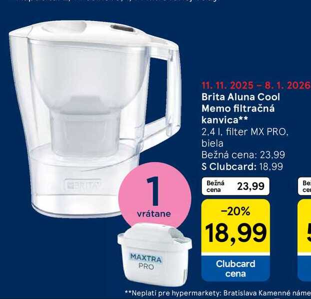 Brita Aluna Cool Memo filtračná kanvica 2,4 I