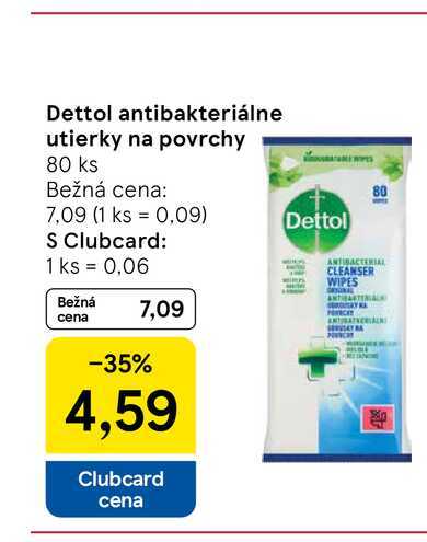 Dettol antibakteriálne utierky na povrchy 80 ks