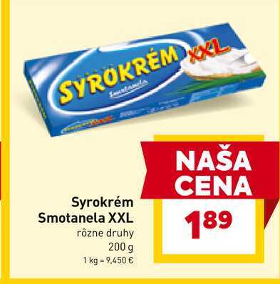 Syrokrém Smotanela XXL rôzne druhy 200 g