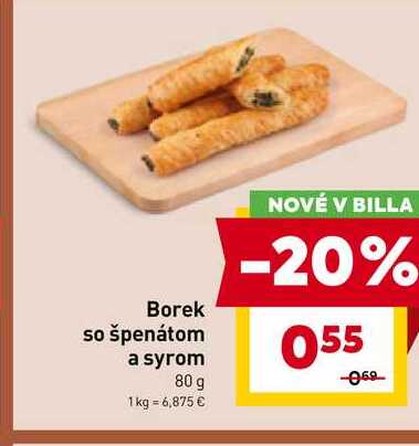 Borek so špenátom a syrom 80 g 