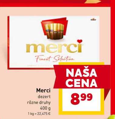 Merci dezert rôzne druhy 400 g 