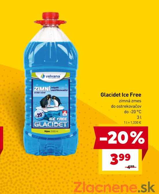 Glacidet Ice Free zimná zmes do ostrekovačov do -20°C 3l
