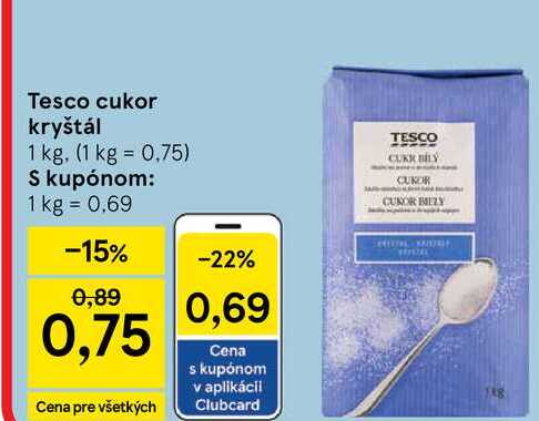 Tesco cukor kryštál 1 kg