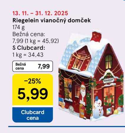 Riegelein vianočný domček 174 g