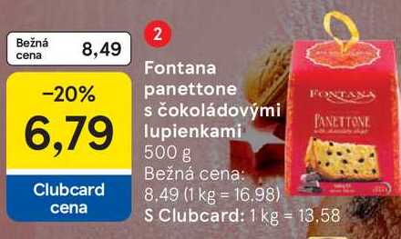 Fontana panettone s čokoládovými lupienkami 500g