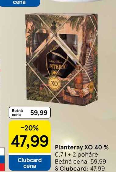 Planteray XO 40% 0,7l+2 poháre 