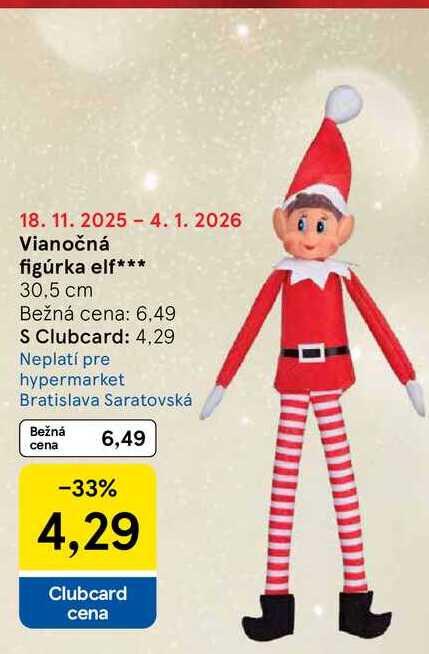 Vianočná figúrka elf 30,5 cm 