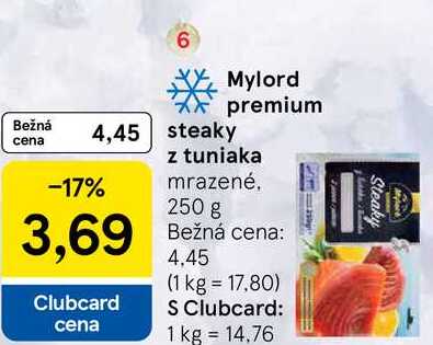 Mylord premium steaky z tuniaka mrazené 250 g