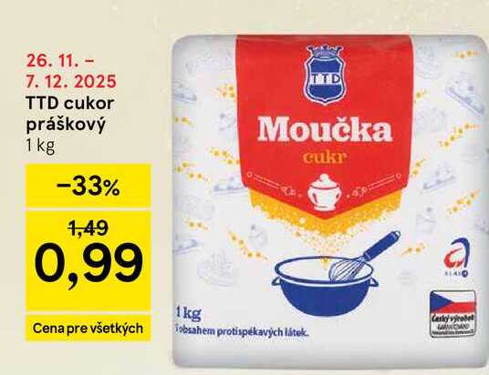 TTD cukor práškový 1 kg 