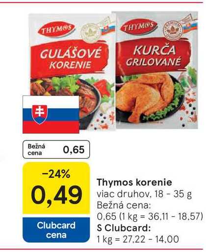 Thymos korenie viac druhov, 18-35 g