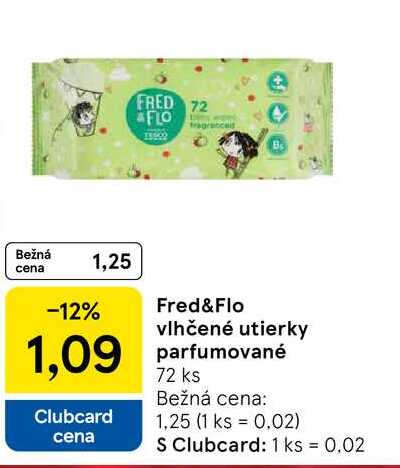 Fred&Flo vlhčené utierky parfumované 72 ks