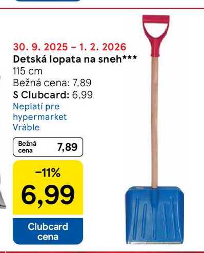 Detská lopata na sneh 115 cm