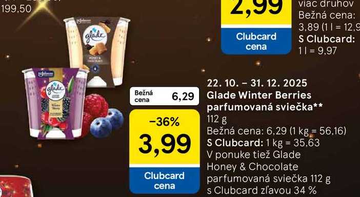 Glade Winter Berries parfumovaná sviečka 112 g