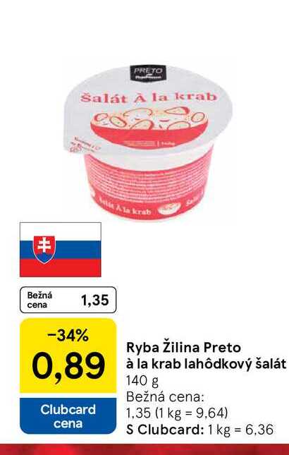 Ryba Žilina Preto à la krab lahôdkový šalát 140 g 