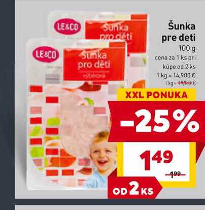 LE&CO Šunka pre deti 100 g 
