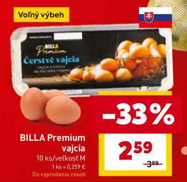 BILLA Premium vajcia 10 ks/veľkosť M 
