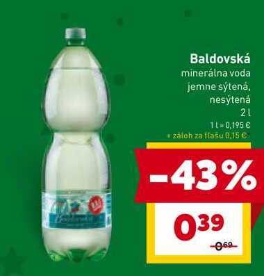 Baldovská minerálna voda jemne sýtená, nesýtená 2l