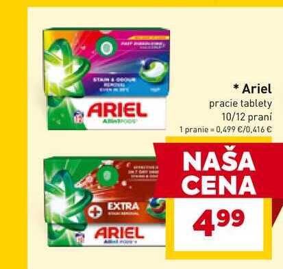Ariel pracie tablety 10/12 praní