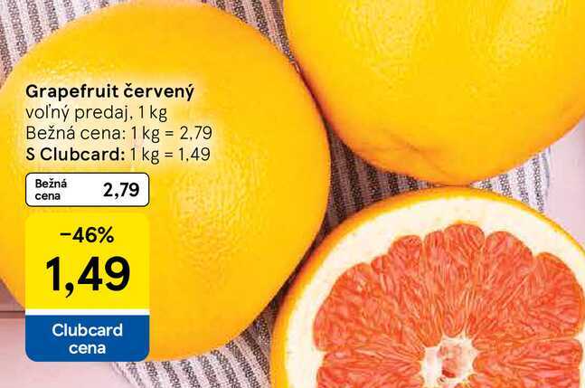 Grapefruit červený voľný predaj, 1 kg