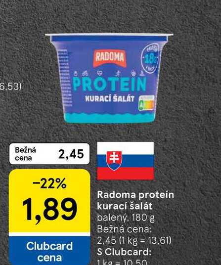 Radoma proteín kurací šalát balený, 180 g 