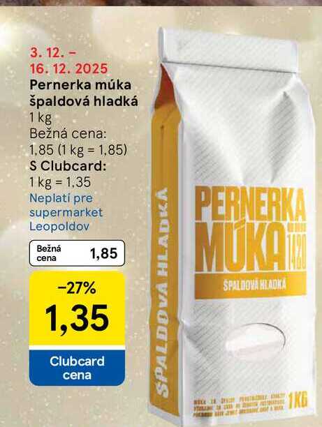 Pernerka múka špaldová hladká 1 kg