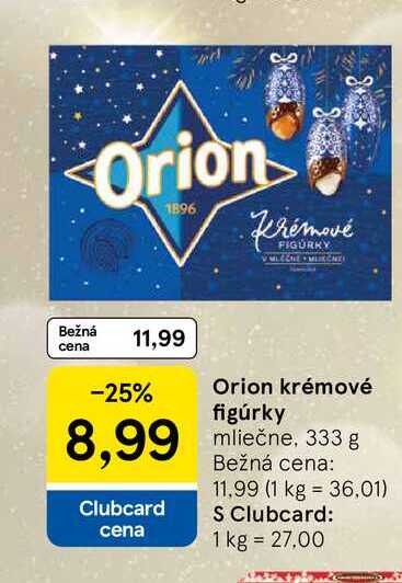 Orion krémové figúrky mliečne, 333 g