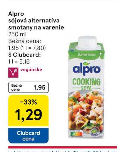 Alpro sójová alternatíva smotany na varenie 250 ml 