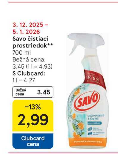 Savo čistiaci prostriedok 700 ml 