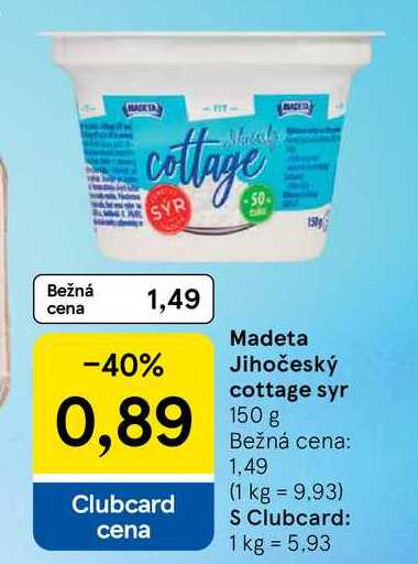 Madeta Jihočeský cottage syr 150 g